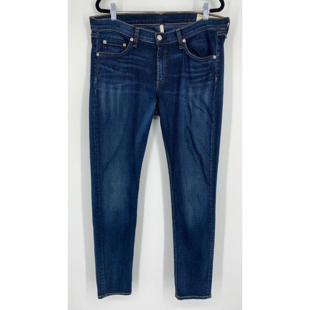 Rag & Bone Skinny Fit Stretch Denim Jeans In Woodford Wash Blue Women's Size 32